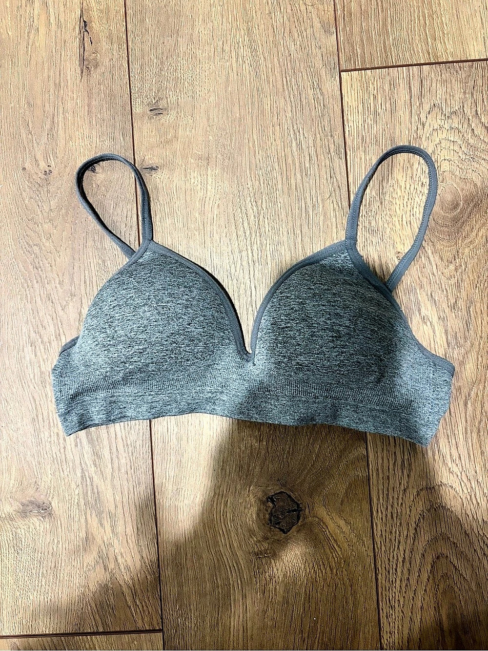 Cat & Jack Girls Wire Free Bra Gray Medium